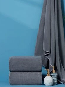 1入組素色浴巾 - 灰色 - 查看 2