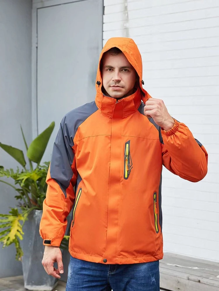 Men Zip Up Colorblock Sports Jacket Workout Tops