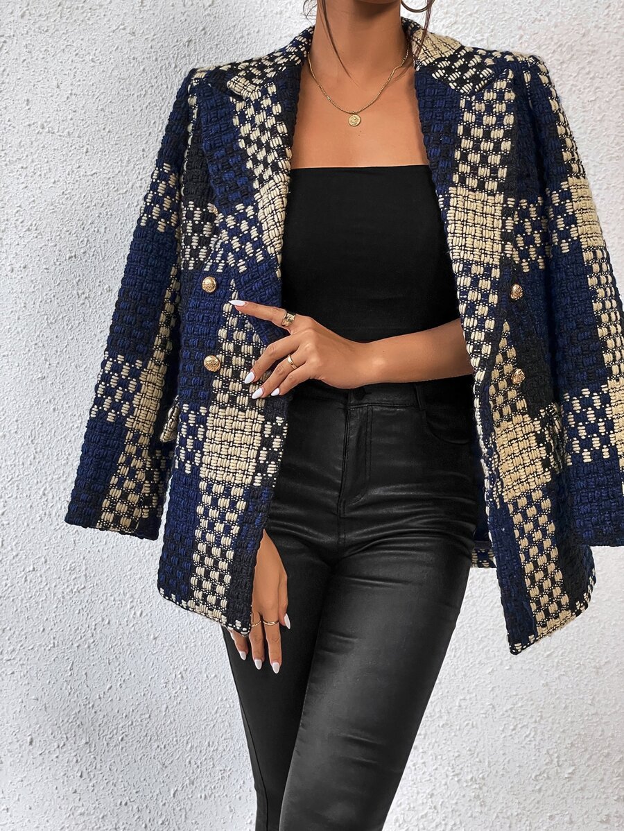 Aveloria Modichic 格子印花翻领西装工作服 - 彩色 - 查看 1