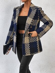 Aveloria Modichic 格子印花翻领西装工作服 - 彩色 - 查看 5