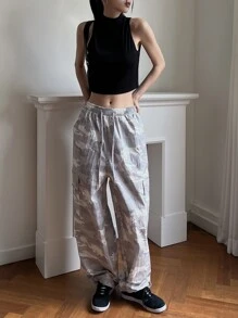 DAZY 纯色立领短款背心，节日、秋装 - 黑色 - 查看 4