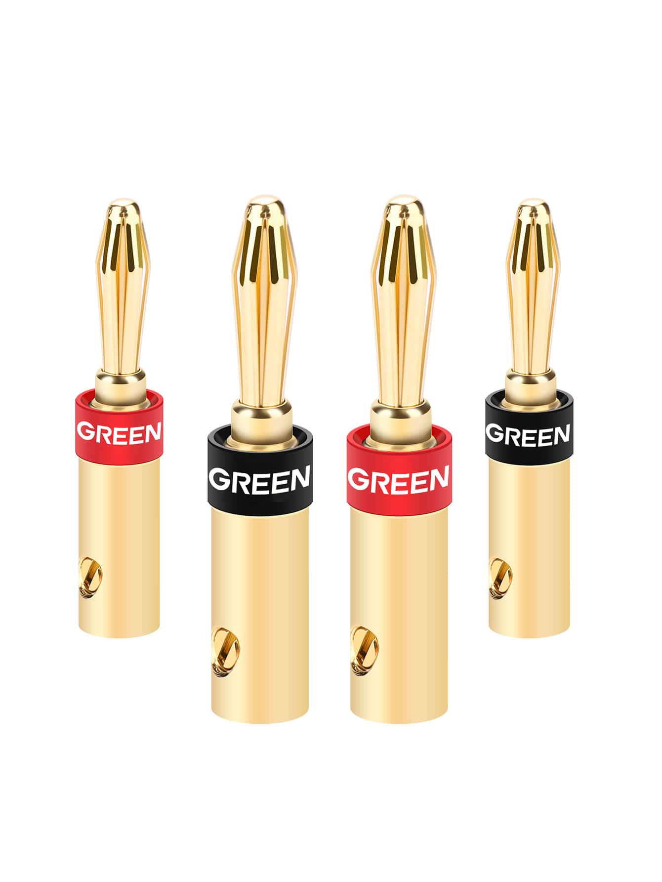 UGREEN 4pcs Banana Plug Connector - Gold - View 1