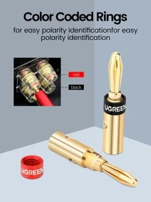 UGREEN 4pcs Banana Plug Connector - Gold - View 5