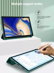 Solid Color Honeycomb Soft Shell Protective Case Compatible With IPad, Galaxy A9, A8, S8/S7, IPad Mini 4/5/6/9.7/10.2/10.5, IPad Air 4/5/10th/10.9, IPad Pro 11-Inch, IPad Air 11-Inch (M3) 2025, IPad (A16) 11 Inch 11th Generation 2025, Silicone TPU Soft Edge Protective Tablet Cover, No Pencil Slot - Dark Green - View 8