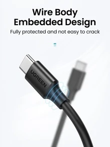 UGREEN PD 60W Type C Cord Fast Charging Data Cable Compatible With MacBook Compatible With IPhone 15 16 Pro Max - Black - View 4