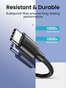 UGREEN PD 60W Type C Cord Fast Charging Data Cable Compatible With MacBook Compatible With IPhone 15 16 Pro Max - Black - View 5