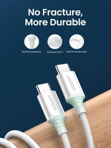 UGREEN PD 60W Type C 快充数据线 适用于 Macbook 兼容 15 16 Pro Max Nan - 白色 - 查看 6