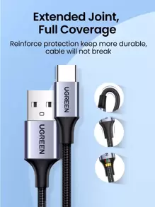UGREEN USB A To USB Type C Cable 3A Quick Charge 3.0 Fast Charging Nylon Braid Cable Nan
