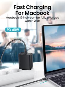 UGREEN PD 60W Type C Cord Fast Charging Data Cable Compatible With MacBook Compatible With IPhone 15 16 Pro Max - Black - View 2