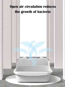 1pc Cartoon Ear Design Cat Litter Box - White - View 5