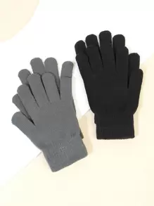 2pairs Solid Gloves - Multicolor - View 6
