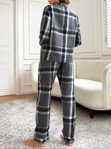 Plaid Print PJ Set - Multicolor - View 2