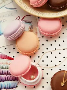 5 chiếc Hộp lưu trữ trang sức màu sắc ngẫu nhiên thiết kế kiểu bánh bông lan - Nhiều màu - Xem 1