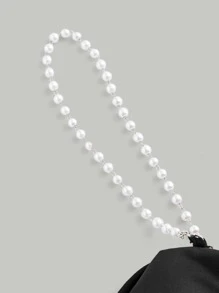 SHEIN MOD Pearl Beaded Bow Front Cami Dress - Black - View 5