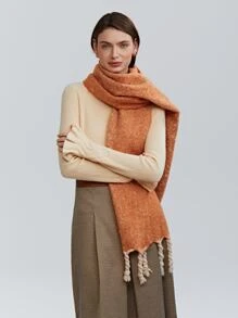 MOTF PREMIUM TWIST FRINGE HEM SCARF - Orange - View 5