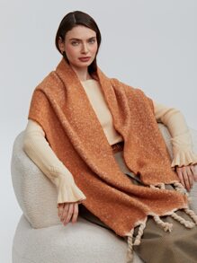 MOTF PREMIUM TWIST FRINGE HEM SCARF - Orange - View 7