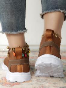 Women's Brown Slip-on Running Shoes For Road Running - Brown - View 2