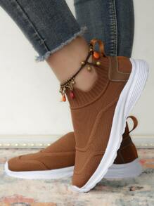 Women's Brown Slip-on Running Shoes For Road Running - Brown - View 4