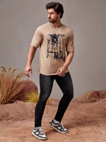 Manfinity Men Solid Skinny Stacked Jeans - Black - View 3