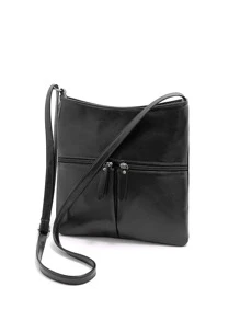 Zip Front Hobo Bag, Mother's Day Gift For Mom - Black - View 2