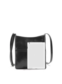 Zip Front Hobo Bag, Mother's Day Gift For Mom - Black - View 3