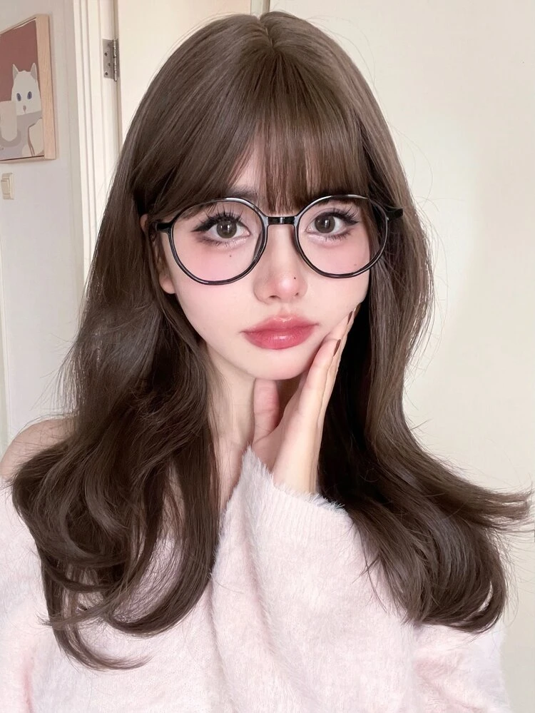 alicegarden 1 Piece Synthetic Heat-Resistant, Long Straight Hair In Brown Wigs, 22 Inches Long, Made From Fiber, Suitable For Daily Use, Natural And Realistic False Hair