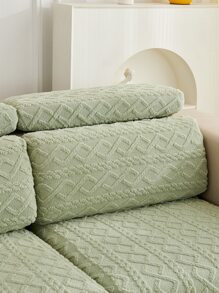 1pc Geometric Tufted Stretchy Sofa Seat Cover - Green - View 2