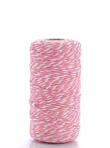 100m Pink & White Gift Wrapping Twine/Ribbon/Packaging Tape/Jute Rope