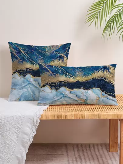 1個大理石印花抱枕套(不含抱枕芯),現代風格的沙發抱枕套,適用於客廳