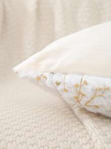 1入組樹木圖案靠墊套無填充物毛絨抱枕套用於臥室沙發家居裝飾 - 彩色 - 查看 2