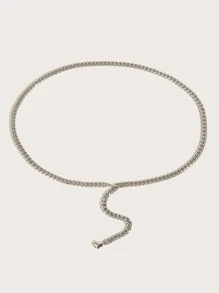 1pc Women's Waist Chain With Heart Pendant & Flat Chain, Suitable For Multiple Sizes Including Plus Size, For Wedding, Party And Daily Wear Halloween Valentine's Day Summer, School Fall, Autumn, Halloween - Silver - View 2