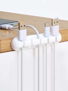 2 Cái Cáp Màu Trắng Kẹp Dây, Quản Lý Cáp Cáp USB Kẹp Dây Nguồn, Trình Tổ Chức Cáp Cho Xe Hơi Gia Đình Và Văn Phòng - trắng - Xem 2