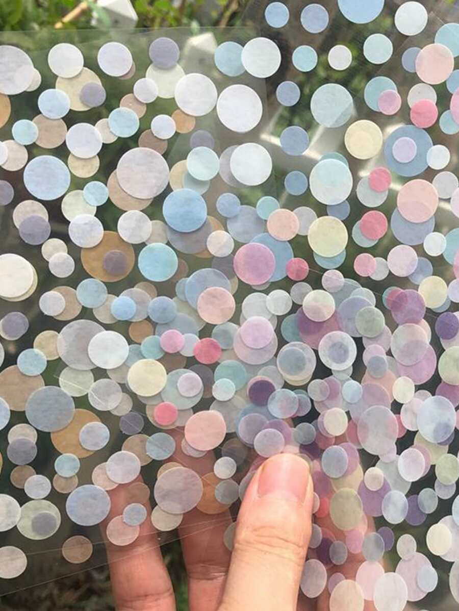 6pcs Dot Pattern Random Sticker - Multicolor - View 1