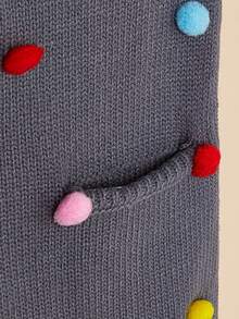 Pom Pom Decor Pet Sweater - Grey - View 6
