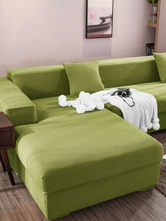 1pc Plain Sofa Slipcover & 1pc Pillowcase Without Filler
