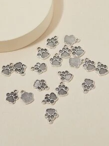 20pcs Paw DIY Pendant - Silver - View 2