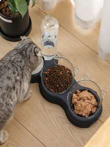 1pc Random Color Pet Bowl With Drinking Bottle - Multicolor - View 9