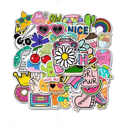 50pcs Mixed Pattern Sticker Back To School