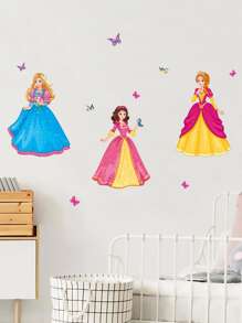 1pc Butterfly & Figure Graphic Self-Adhesive Wall Sticker, Stickers, Wall Decal, Vinyl Decal For Home Decorations, Spring Decoration Items Refresh Your Home, Rama Decoration Stickers - Multicolor - View 3