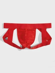 Men Solid Jockstrap Sexy Underwear - Red - View 2