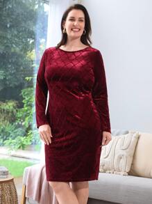 EMERY ROSE Vestido ajustado franela - Burdeos - Ver 4