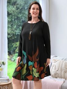 EMERY ROSE Đầm Plus Size Túi Đồ họa Giải trí - màu đen - Xem 4