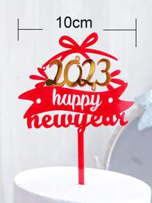 1pc Year Number & Letter Graphic Cake Topper - Multicolor - View 3