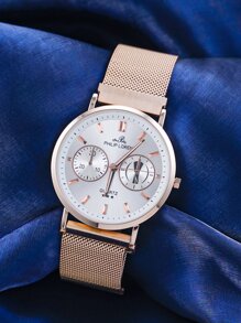 Men Hollow Out Wrist Watch - Rose Gold - View 2
