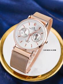 Men Hollow Out Wrist Watch - Rose Gold - View 3