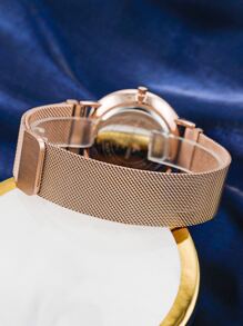 Men Hollow Out Wrist Watch - Rose Gold - View 4