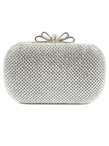 Bolso de noche con diseño de diamante de imitación con cadena