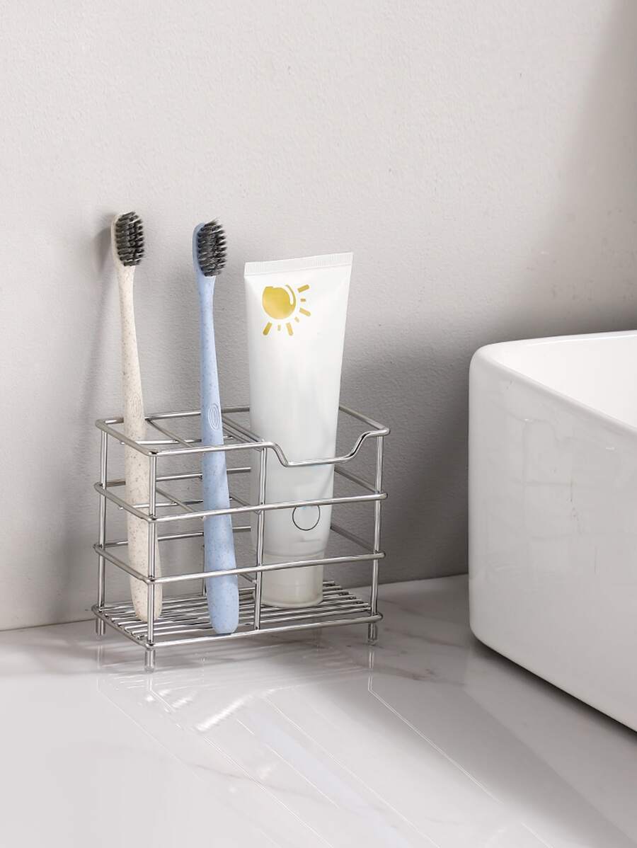 1 giá để đồ bằng thép không gỉ, giá để đồ dùng phòng tắm, dùng khi trở lại trường - Bạc - Xem 1