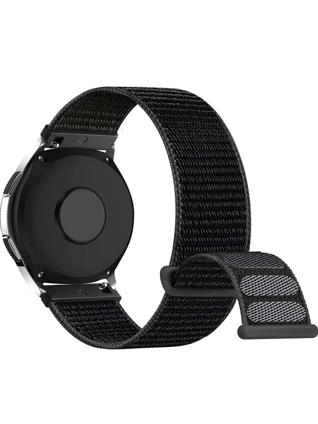 Dây đồng hồ nylon mềm 16mm 18mm 20 mm 22mm Tương thích với Samsung Galaxy Watch 46mm/Watch 3 45mm/Gear S3 Frontier/Classic, Vòng đeo tay thay thế dây đeo cổ tay thể thao (Đen) Làm quà tặng cho học sinh đi học trở lại - màu đen - Xem 1