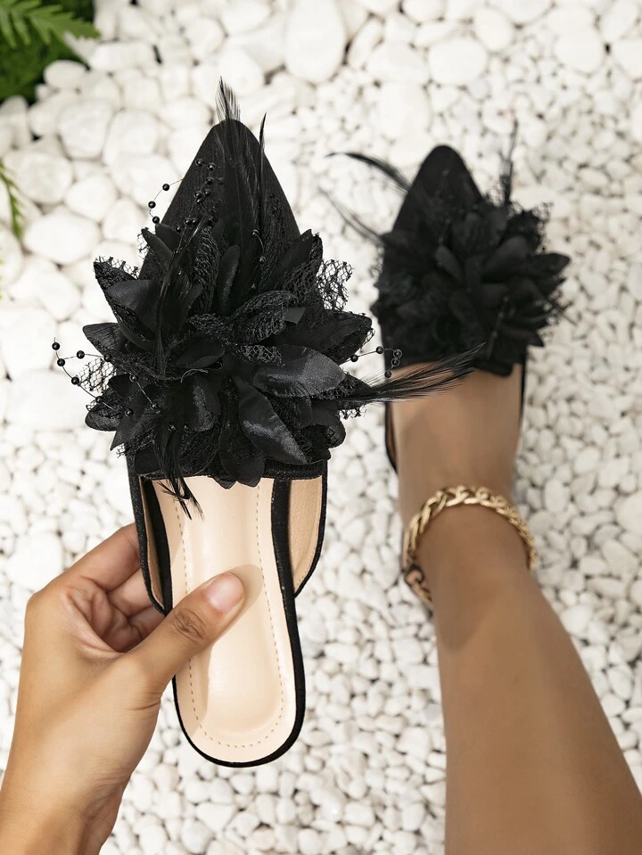Satin mules flat best sale